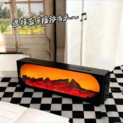 Fireplace Flame Aroma Diffuser Humidifier with Bluetooth Speaker - 5
