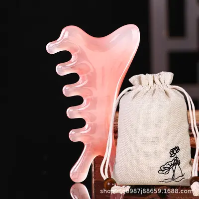 Premium-Harz Gua-Sha-Schönheitsbrett, multifunktionale Kopftherapie, Gesichtsakupressur, Meridian-Massagekamm für Kopf und Körper, 4-in-1-Lösung. - 8