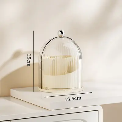 Transparent rotating makeup organizer with brush set and compartments - 8