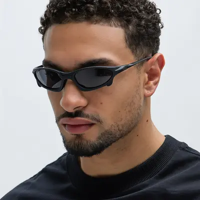 Cyberpunk Men's Sunglasses, Outdoor Cycling Glasses with Colorful Reflective Lenses