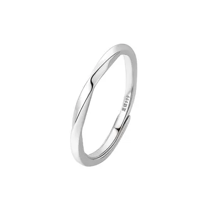 S999 Sterlingsilber Möbius Diamant Ring Doppel - 8