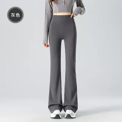 Sonbahar Yüksek Belli Geniş Paça Yoga Pantolonu - 8