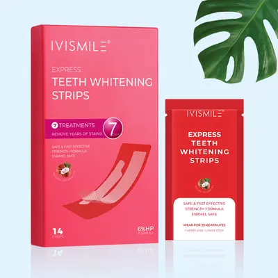 Zahnaufhellungs-Streifen-Set, 6% HP Nassstreifen, milde Formel - 8