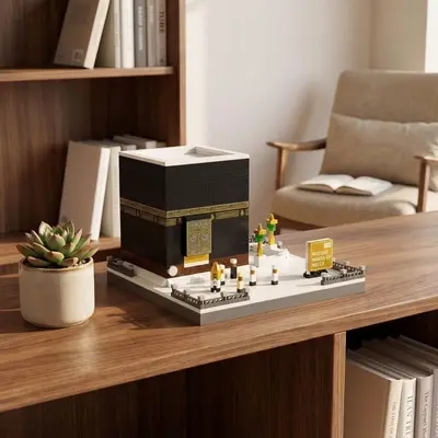 Saudi Arabia Mecca Kaaba Building Block Model, Mosque World Landmark - 3