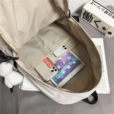 Large Capacity Men's Backpack, Simple Japanese Style, for Travel and School - 5