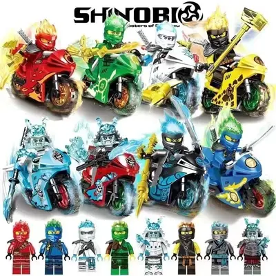 LEGO-Compatible Minifigure Lloyd Ninja with Motorcycle - 5