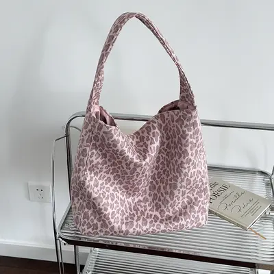 Women's Autumn Woollen Fabric Tote Bag with Single Shoulder Strap - 10