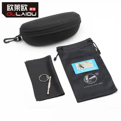 Universal Sunglasses Box Set Black Hinged Zipper Anti-Pressure Flat Mirror Box Wholesale Handmade Box Factory - 2