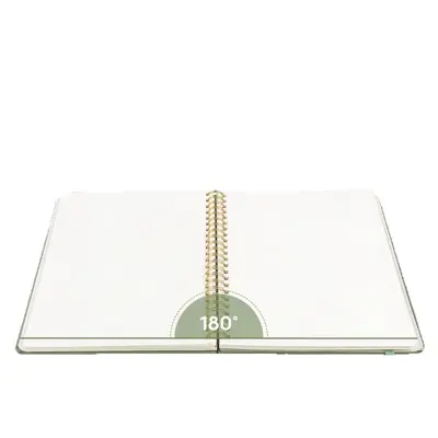 Green Lined Tearable Spiral Notebook with Index Cards 6x8 inch