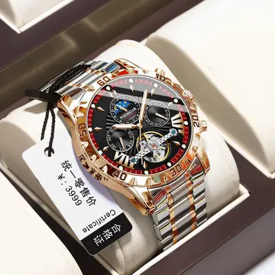 Swiss brand waterproof new fully automatic mechanical watch men's watch live broadcast foreign trade hot model dropshipping - 7