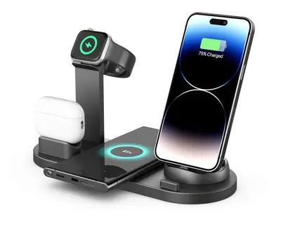 Spezielles Modell 15W 3-in-1 kabelloses Ladegerät auf Lager, kabelloses Ladeständer für Apple iPhone, Uhr und Kopfhörer. - 7