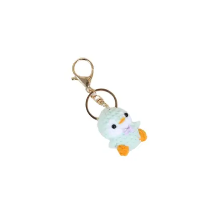 Handmade Knitted Little Penguin Keychain, Crocheted Wool Pendant
