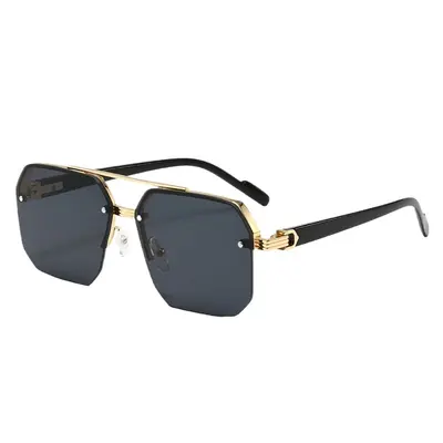 Polygonale Herren-Sonnenbrille mit Doppelsteg und UV-Schutz - 6