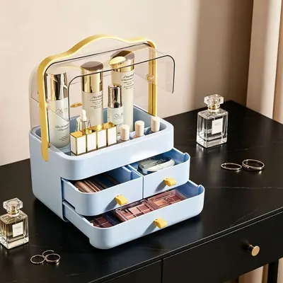 Tragbarer Kosmetik-Organizer mit Deckel - 1