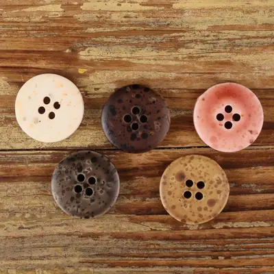 Resin Buttons with Double Ring and Imitation Bone Look for Men's Garments