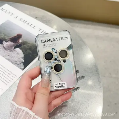 Apple 15 Pro Max lens filmi 16/15 Plus nokta elmas kartal gözü 16 Pro cam kamera koruma halkası için uygun - 8