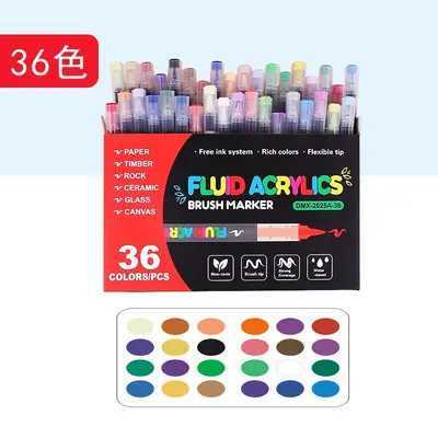 Liquid Acrylic Marker Set, Soft Tip, Press-Free, for Students and DIY Art - 8
