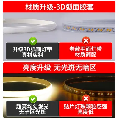 COB LED-Streifen 220V Outdoor wasserdicht selbstklebend lineare Leuchte Wohnzimmer Deckenleuchte Hochspannungs-LED Silikonflexible Lichtleiste