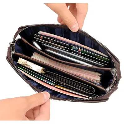 Yingbang Men's Handbag with Password Lock, Large Capacity Business Wallet - 5
