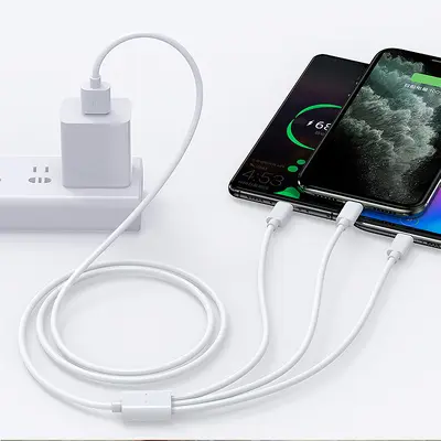 Nylon geflochtenes ein bis drei in einem Datenkabel Handy-Ladekabel three in one schnellladen 3A für Apple Android Typ - 13