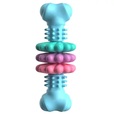 Dog Toy Set, TPR Bone-Shaped Durable Chew Toy - 7