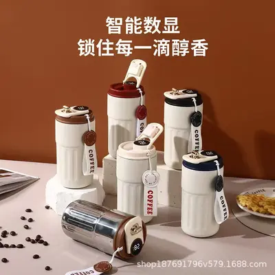 Akıllı Kahve Termos Bardağı 316 Paslanmaz Çelik Vakumlu 400 ml