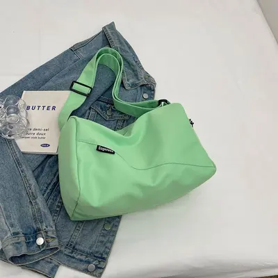 2025 summer new style simple and versatile university student solid color comfortable sports backpack shoulder bag men's lightweight crossbody bag women's - 8