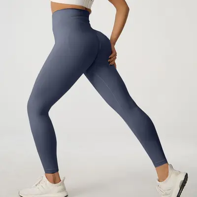 Sınır ötesi sonbahar ve kış şeftali rengi kalça toparlayıcı yoga pantolonu spor bisiklet pantolonu çabuk kuruyan fitness yoga kıyafeti yüksek belli dar kesim fitness pantolonu - 10