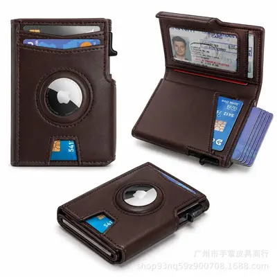 AirTag Compatible Aluminum Box Men's Short Wallet, Magnetic Multi-Card Holder with RFID An - 7