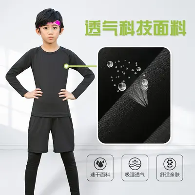 Kids Breathable Quick-Dry Long Sleeve Running Sports Set - 5