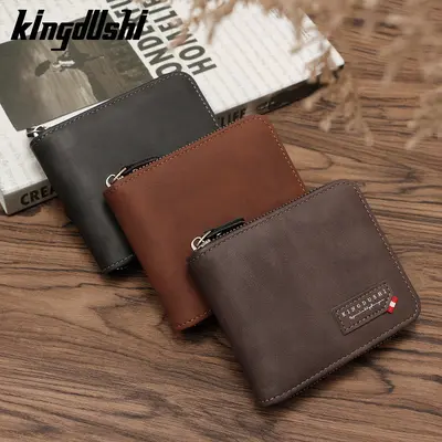 Men's Short Tri-Fold Wallet with Chain and Coin Pocket - 2