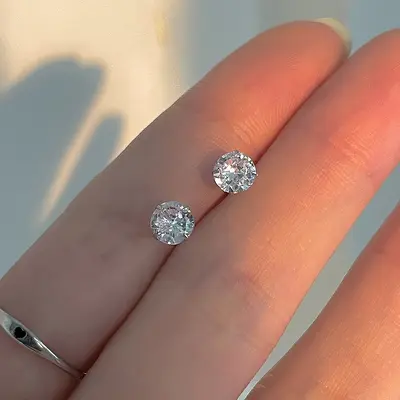 999 sterling silver ear studs, sleep-friendly, cartilage piercing compatible - 9