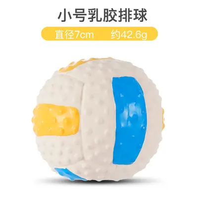 Latex Dog Toy Set with Rugby, Football and Volleyball, Squeaky Balls - 9