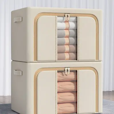 Faltbare Organizer-Box mit Stahlrahmen, transparent, Kleidungsaufbewahrung - 7