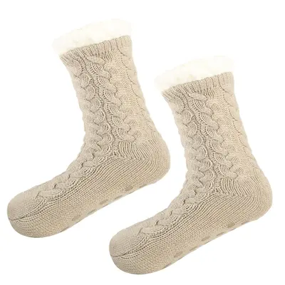 Thick Fleece-Lined Non-Slip Sleep Socks for Autumn and Winter - 12
