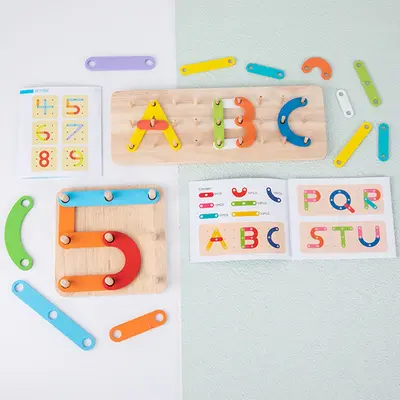 Number Letter Shape Interlocking Building Blocks for Ages 3-6 - 4