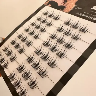 Natural Camellia False Eyelashes, Single Cluster, for Beginners - 4