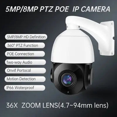 Sınır Ötesi Bestseller 8 Milyon Zoom IP PTZ Kapalı Devre Televizyon Kamerası Açık Alan HD Kızılötesi Gece Görüşü POE - 1