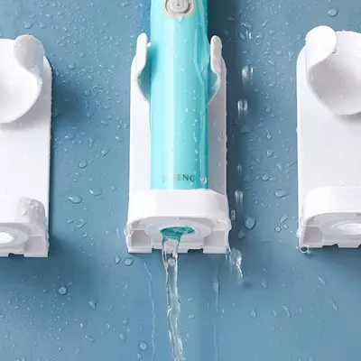 Electric Toothbrush Holder Bathroom Toothbrush Rack Restroom Wall-Mounted Punch-Free Suction Wall Electric Toothbrush Stand