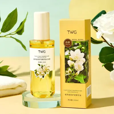 TWG White Tea Hair Serum, Rinse-Free, Anti-Frizz, Gardenia Scent - 8