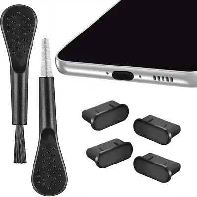 Handy-Staubschutzstöpsel-Set USB-C Staubschutzkappe, 4 USB-C-Anschlussabdeckungen Ladeanschluss-Reiniger