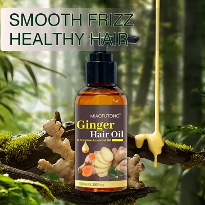 Grenzüberschreitendes TEMU-Bestseller Ingwer-Ätherisches Öl, pflegendes Haarwurzel-Pflegeöl, geschmeidiger Glanz, feuchtigkeitsspendendes Haarserum-Öl - 3