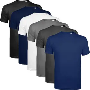 Men's Sports T-Shirt 6-Piece Set, Solid Color, Quick-Dry Fabric - 7