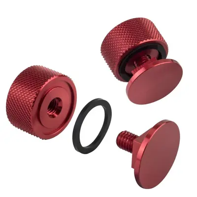 Anodized Aluminum Helmet Connector with Silicone Gasket Screw Head - 7