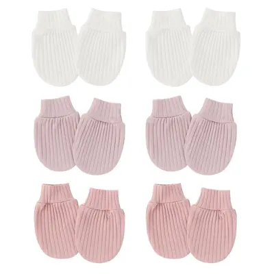 Newborn Anti-Scratch Face Gloves with Ribbed Edge and Foot Covers - 4