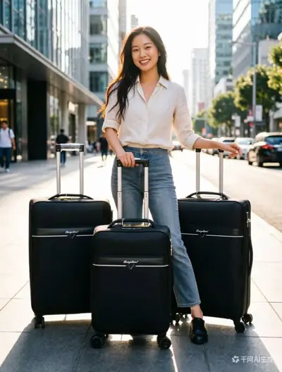 Large Capacity Oxford Cloth Trolley Suitcase with Combination Lock and Spinner Wheels - 7