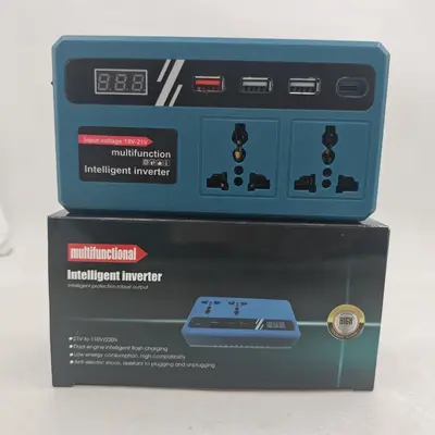 Intelligenter Lithium-Akku-Wechselrichter 18-21V, AC220V, Type-C und Doppel-USB 5V - 4
