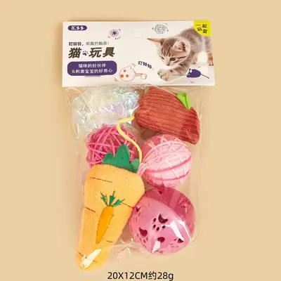 Plush cat toy with interactive entertainment design - 7