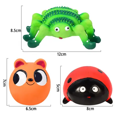 Werksdirektverkauf Haustier Latex-Spielzeug Spinne Marienkäfer Latex quietschendes Spielzeug Scherzartikel realistische Insekten Hundespielzeug