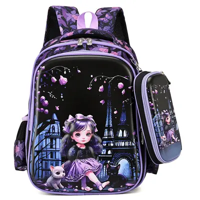 School backpack hard shell 15-inch with stationery box set